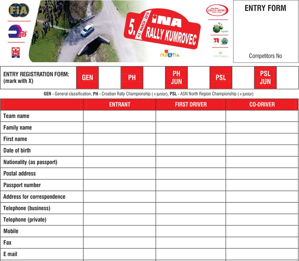 entry form